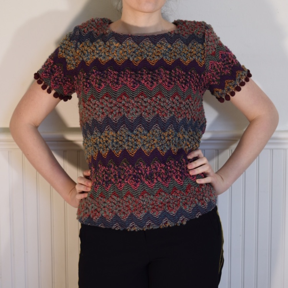 Anthropologie Eri + Ali Pom Pom Sweater shirt